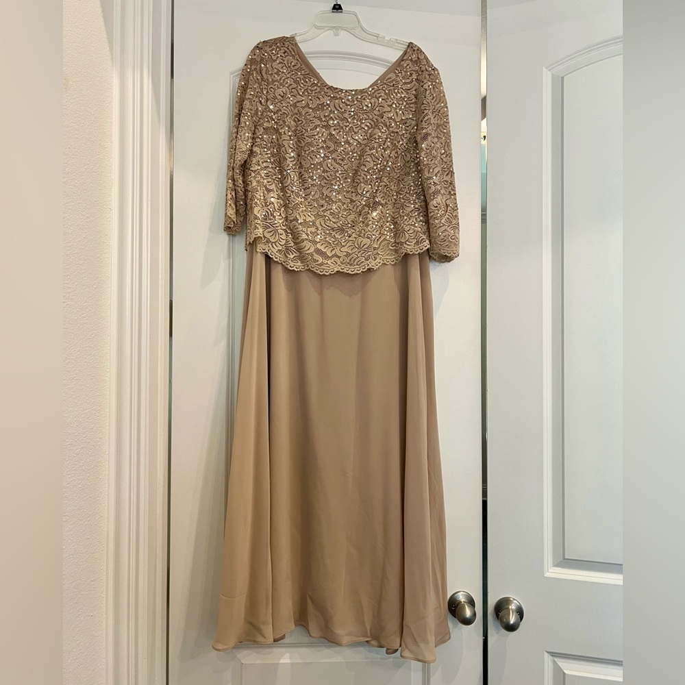 Roamans Women’s Plus Size Lace Popover Dress Formal Evening, size 18